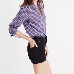 Madewell Tie Sleeve Popover in Whitby Plaid Size XS